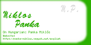 miklos panka business card